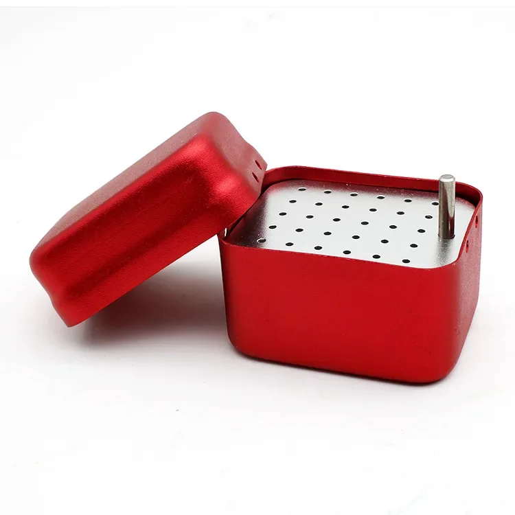 3pcs 30 Holes Aluminum Dental Disinfection Box Autoclave Sterilizer Case Use For High Speed Burs Dentist Lab Instrument