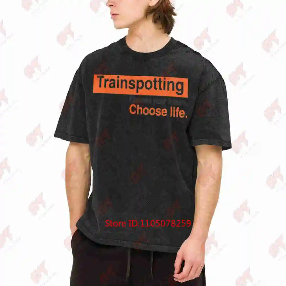 Choose Your Choice Life Print Transposing Mechanic Switch Vintage Washed Tee Pure Cotton T-Shirt