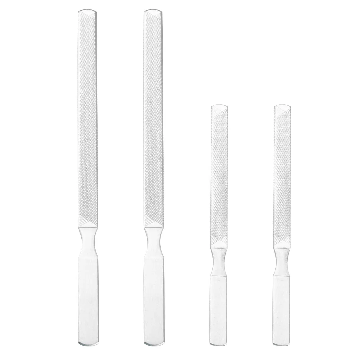 

4pcs Nail Tools Set 13cm 18cm Double-sided Four-sided Files Stainless Steel Filing Sanding Polishing Manicure Pedicure Nail Art