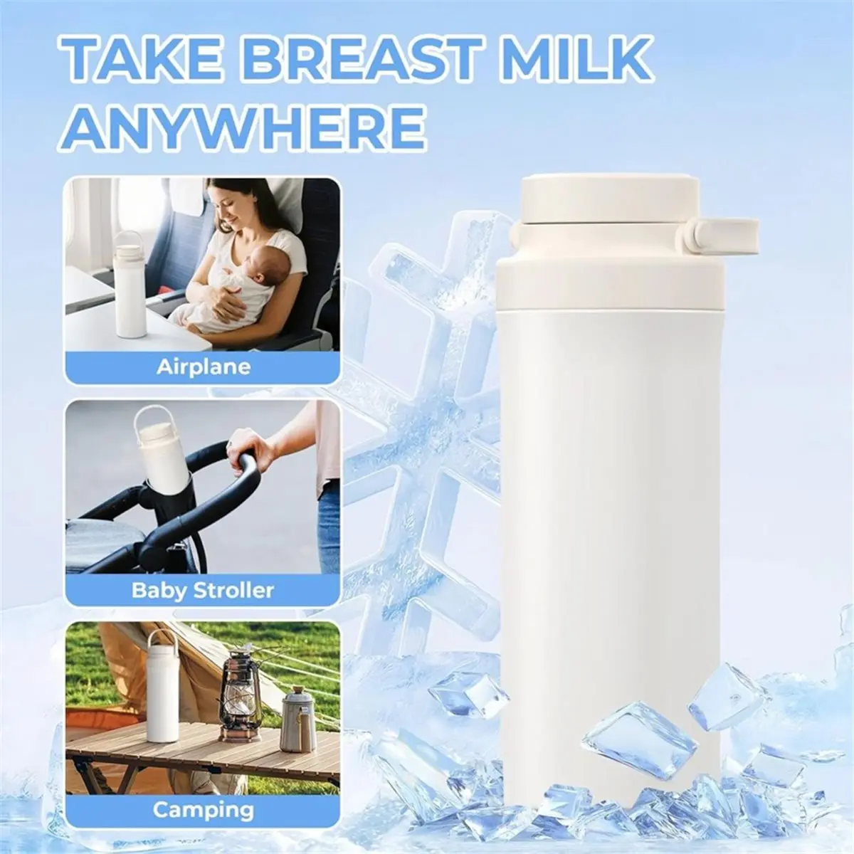 newA10R Portable Breast Milk Cooler, 22oz Breastmilk Cooler Bottle with 360°Total Cooling for 24 Hours, Storage Container