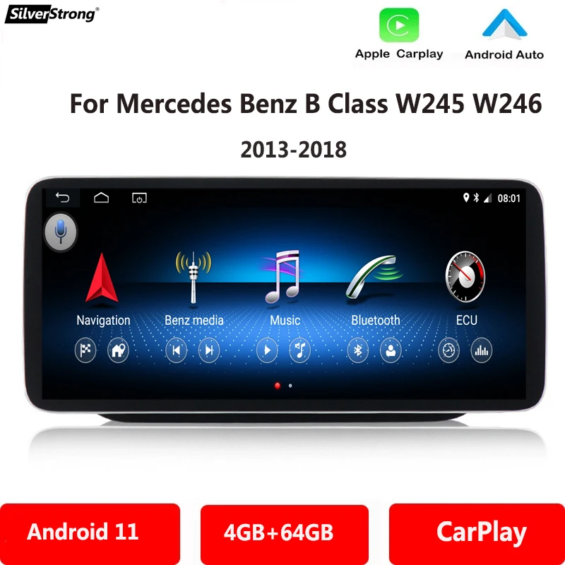 10.25'' W246 Android Carplay Tablet Screen For Mercedes Benz B180 B200 W245 2013-2018 Navi