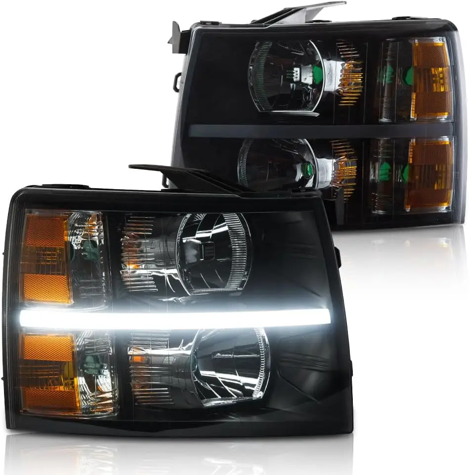

Светодиодные фары DRL, совместимые с Chevy Silverado 2500 3500 и моделями HD 2007-2014/подходят для Chevy Silverado 1500 2007-2013, бампер He