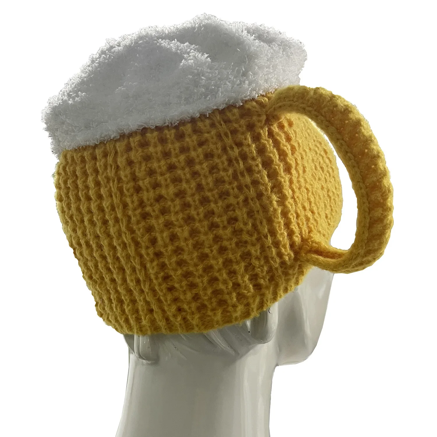 Hot Selling Fun 3D Beer Mug Hats in Europe and America, Winter Insulation, Universal Knitted Wool Hats for Men and Women