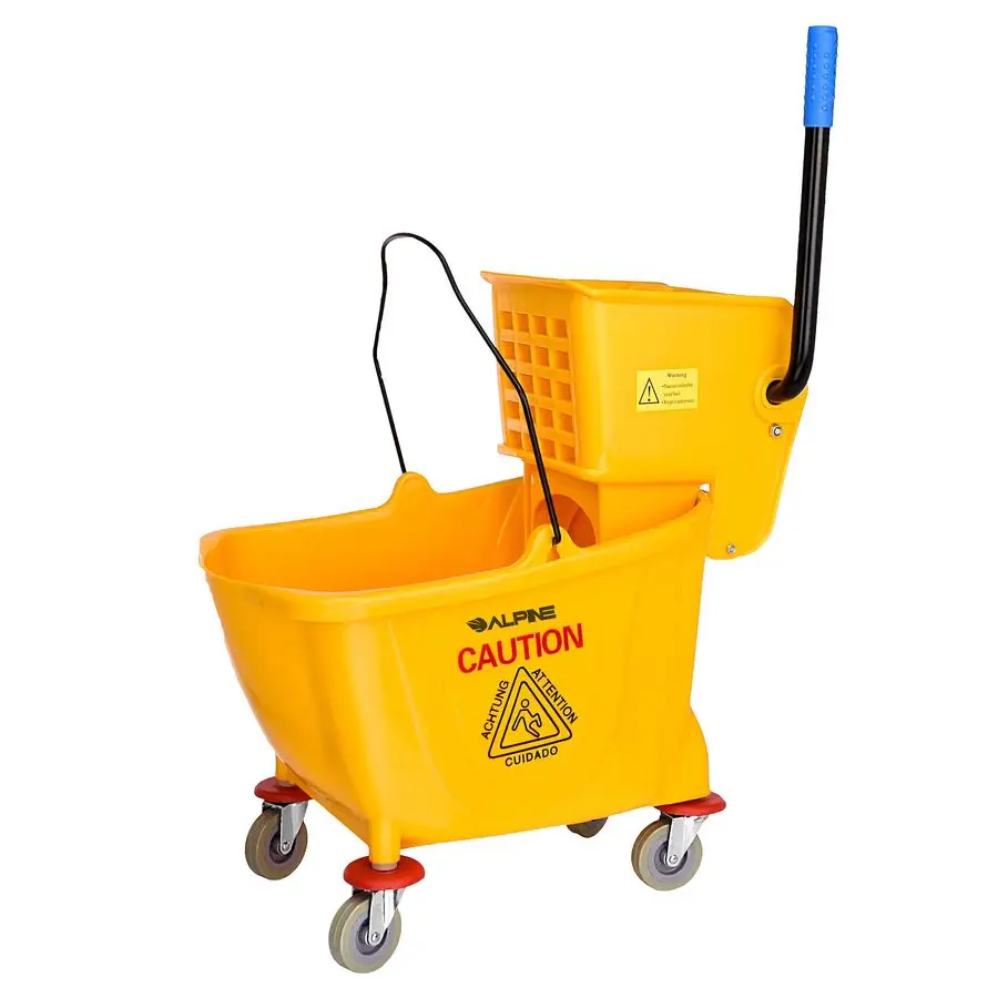 

Mop Bucket amp Side Wringer Combo Heavy Duty amp Commercial Janitorial Cart w Spring Wringer on Wheels for Home amp Industrial C