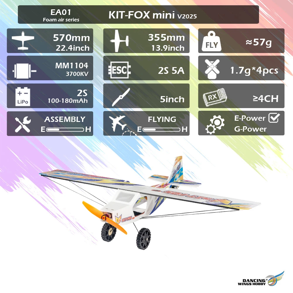 KIT-FOX V2025 RC-Flugzeug-Kit 570 mm, EPP-Schaum-DIY-Montagemodell – Hochleistungs-Miniflugzeug für Anfänger und Bastler – Detail 3