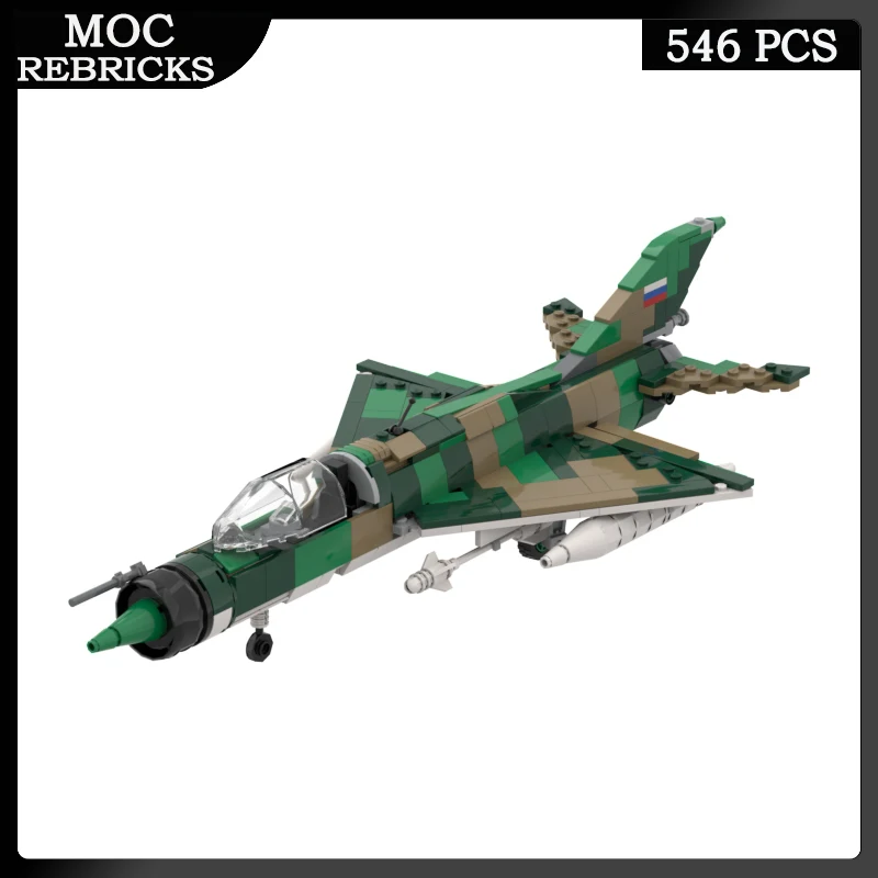 

WW II Military Weapons Air Force Soviet Union Mig 21 Fighter MOC Building Block Aircraft Model Bricks Toys Children Gifts