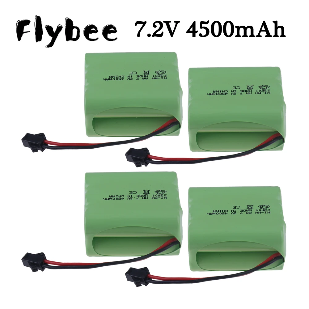 7.2V 4500mAh 3000mAh Ni-MH AA Rechargable Battery SM Plug For RC Truck/ RC Racing Car/ RC Boat Model 7.2 v 4500 mah Battery 5pcs