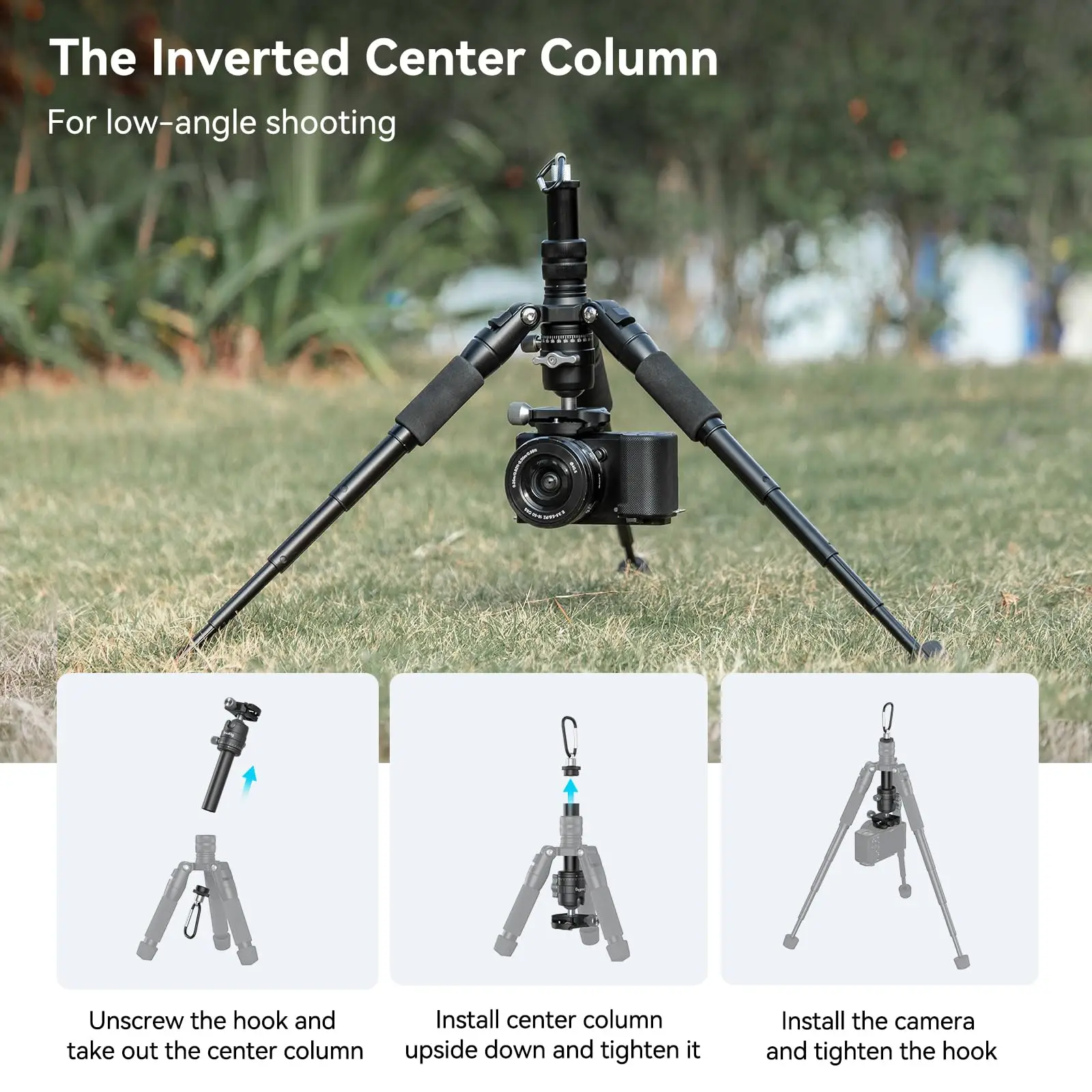 SmallRig Aluminum Mini Tripod VT-20 Load 6kg with Quick Release Plate Max Height 52cm for DSLRs, Mirrorless Cameras, Smartphones