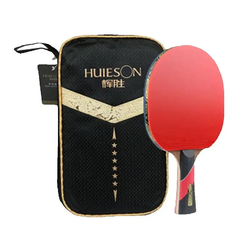 Huieson 5-sterren 6-sterren carbon fiber tafeltennisbat met noppenrubber en tas