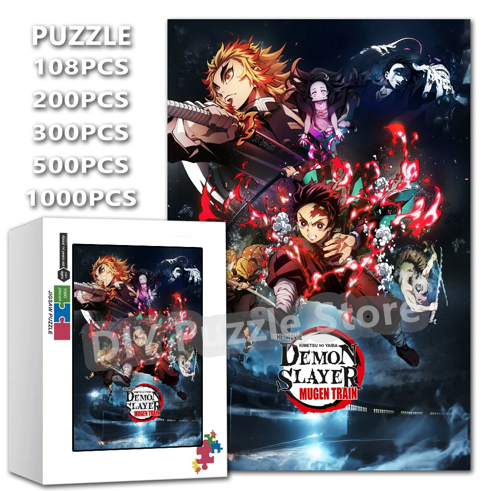 

Пазлы Kimetsu No Yaiba: Поезд Муген, Убийца демонов, Иноске Хашира, Томиока Гию, аниме-принт, игрушки для снятия стресса