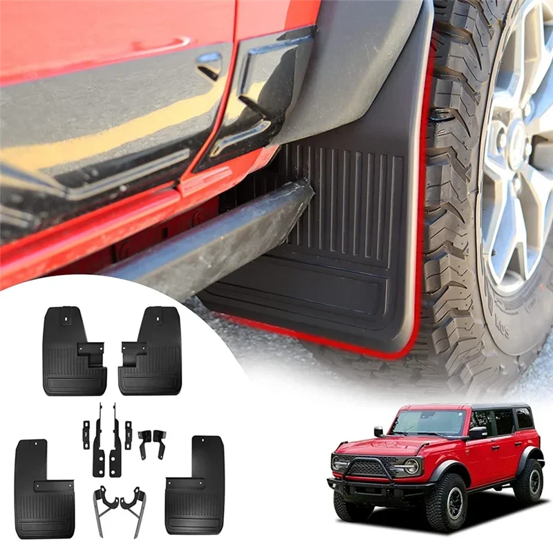Mud Flaps Guard For Ford Bronco Accessories 2021 2022 2023 2/4 Door Front And Rear Splash Guard Fender Mudguard