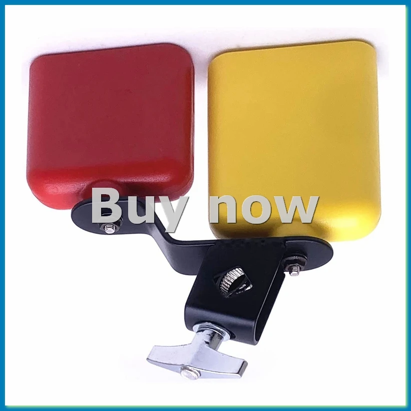 Jam Block Musical Percussion Instrument Latin Drum Instrument Dual Mounted Bell for Percussion Musical (Red-Yellow)-A55K