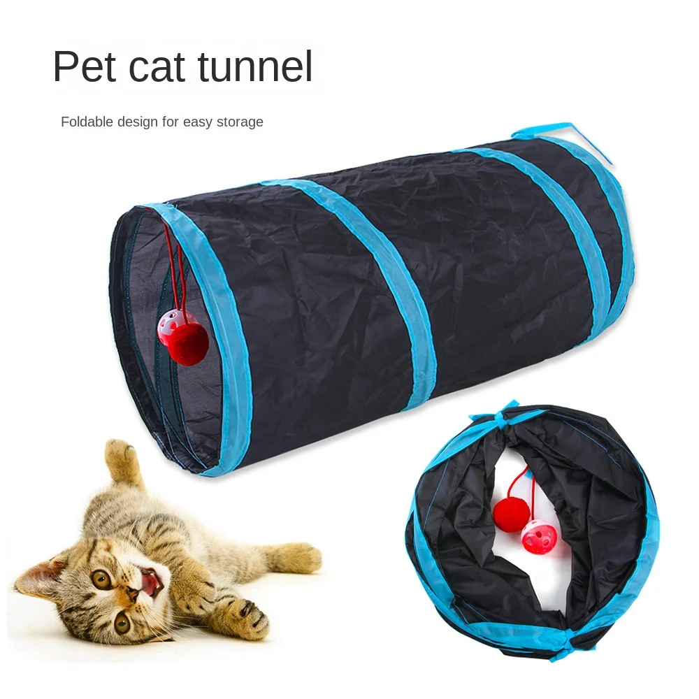 Cat Tunnel Foldable Cat Tunnel Pet Supplies Cat S T Y Pass Play Tunnel Cat Toy Breathable Drill Barrel for Indoor loud paper