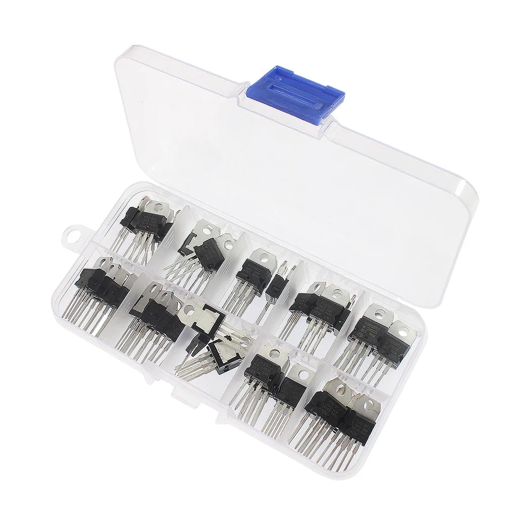 50PCS/set LM317T L7805CV L7806CV L7808CV L7809CV L7810CV L7812CV L7815CV L7818CV L7824CV Voltage Regulator IC electronic kit