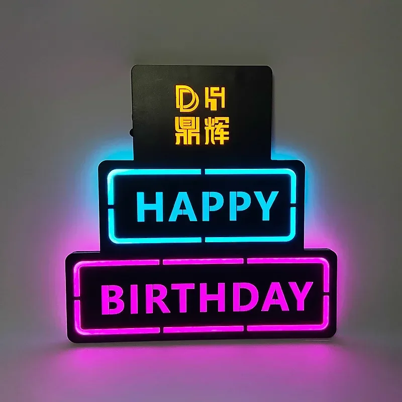 

Birthday luminous characters hand placard LED indoor company KTV bar nightclub atmosphere card restaurant guide party group