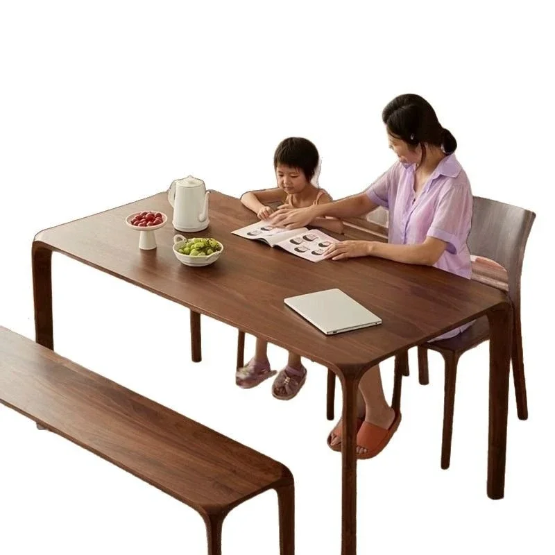 

North American imported dinin g table pure solid wood rectangular si mple dining table household log table mortise