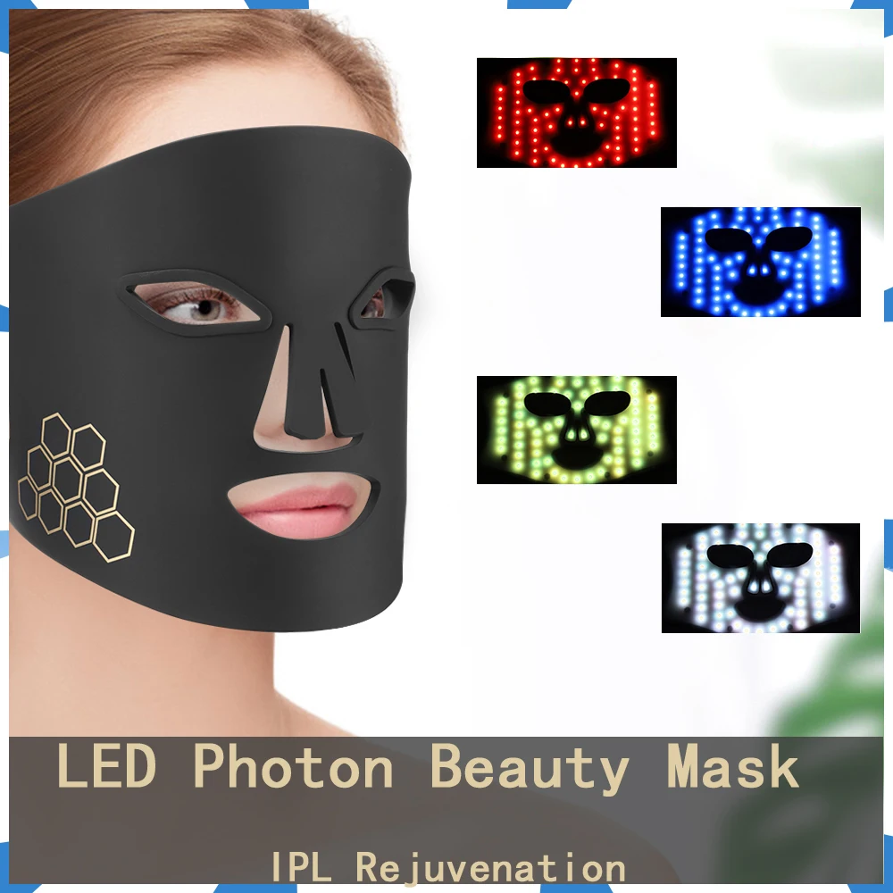 

72LED Photon Beauty Mask Instrument USB Electronic IPL Rejuvenation Lightens Fine Lines Brighten Promote Absorption Facial Care