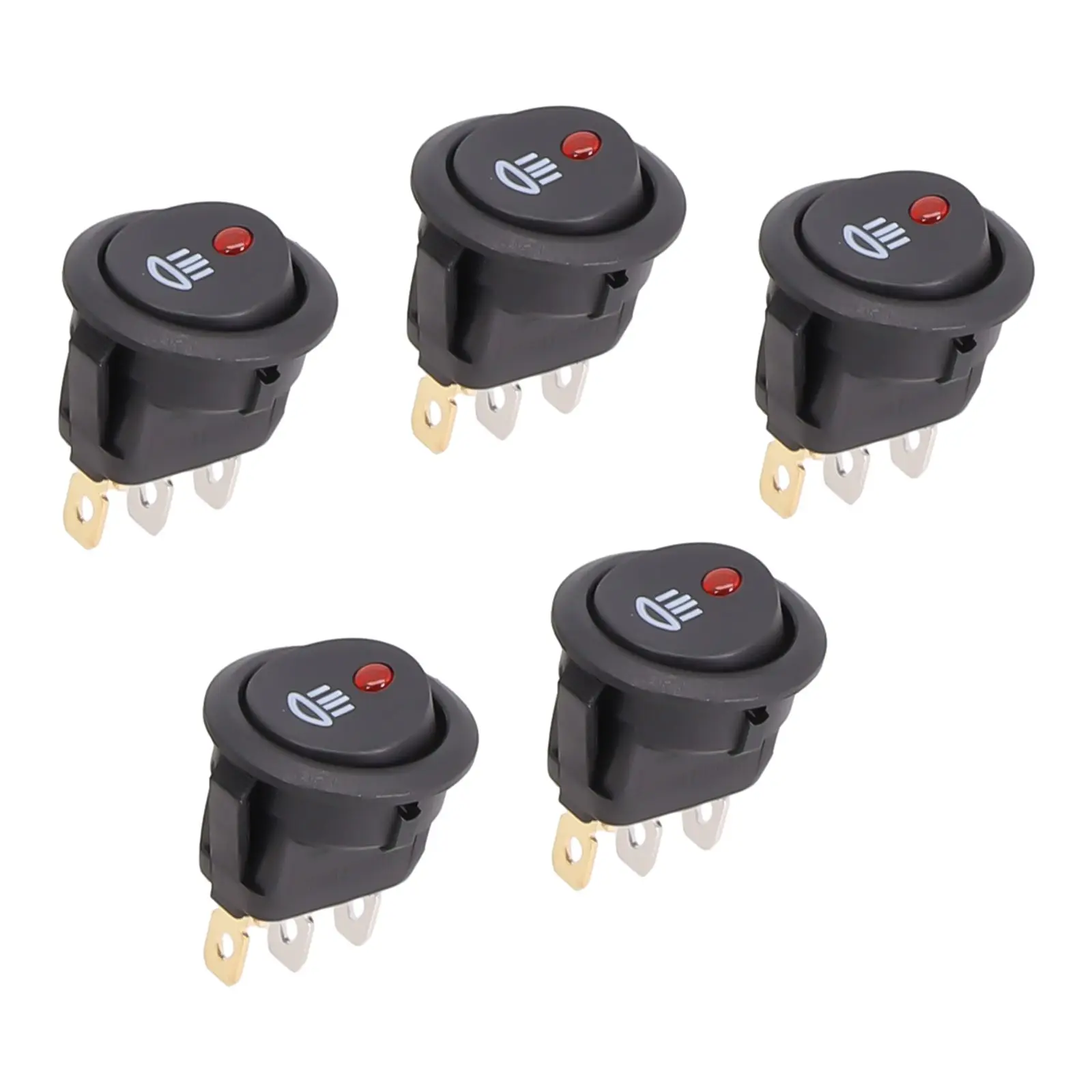 5/10Pcs Brand New LED 12V Fog Lamp Switch Buttons Car On Off Rocker Switch Round 12V Red Led Fog Light Lamp Symbol Car Truck