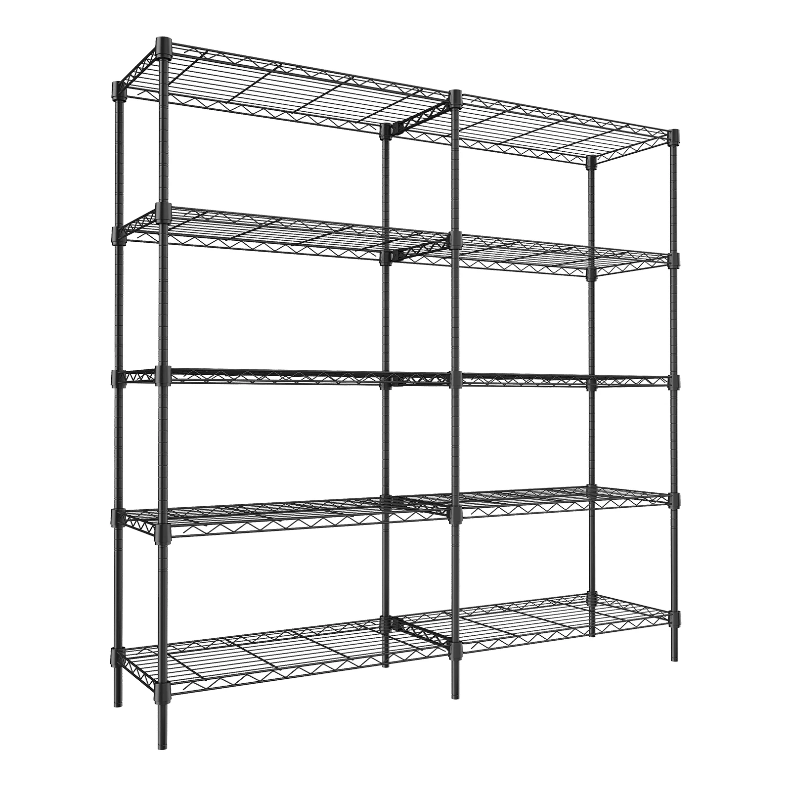 5 Tier Storage Shelves 1400LBS Wire Shelving Unit Metal Shelving for Storage Rack Shelves for Storage Heavy Duty Garage Shelf