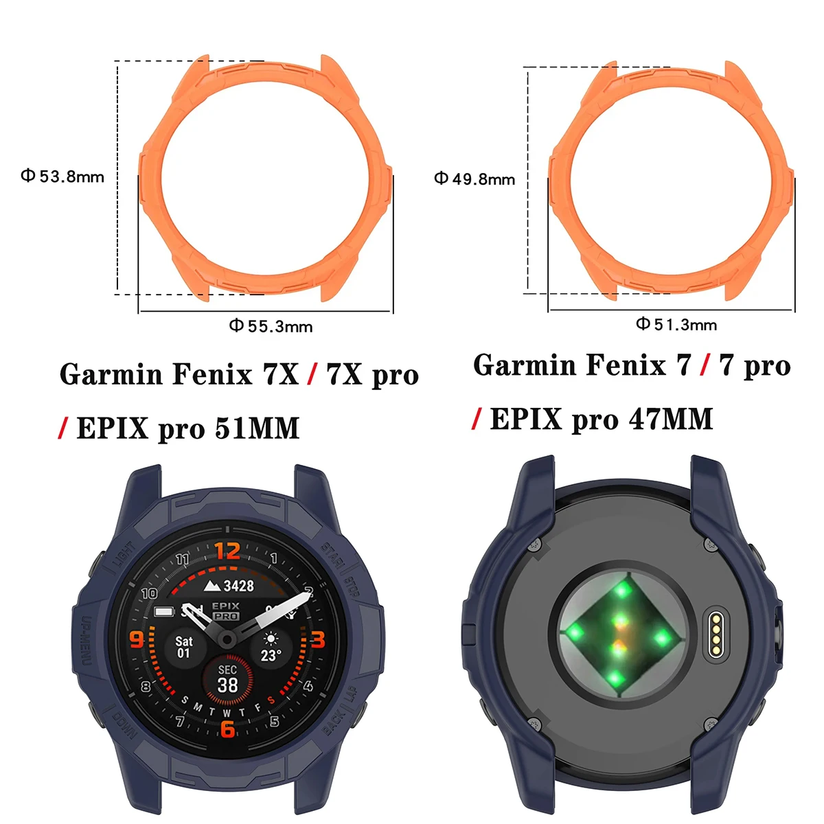 Protective Case Hollow Protective Case Suitable for Garmin Fenix ​​7/7X/7Pro Bumper Silicone Case  for Garmin Epix Pro 47/51MM