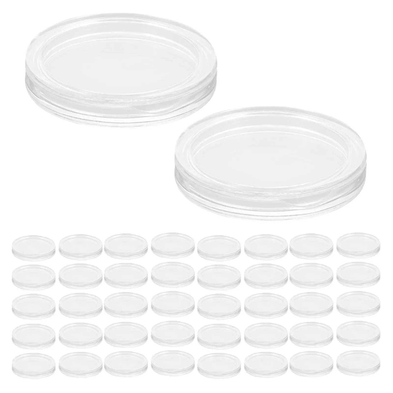 100pcs Round Acrylic Coin Capsule, 30mm Round Clear Dollar Coin Container With Lids, Capsules Boxes For Collectors Display