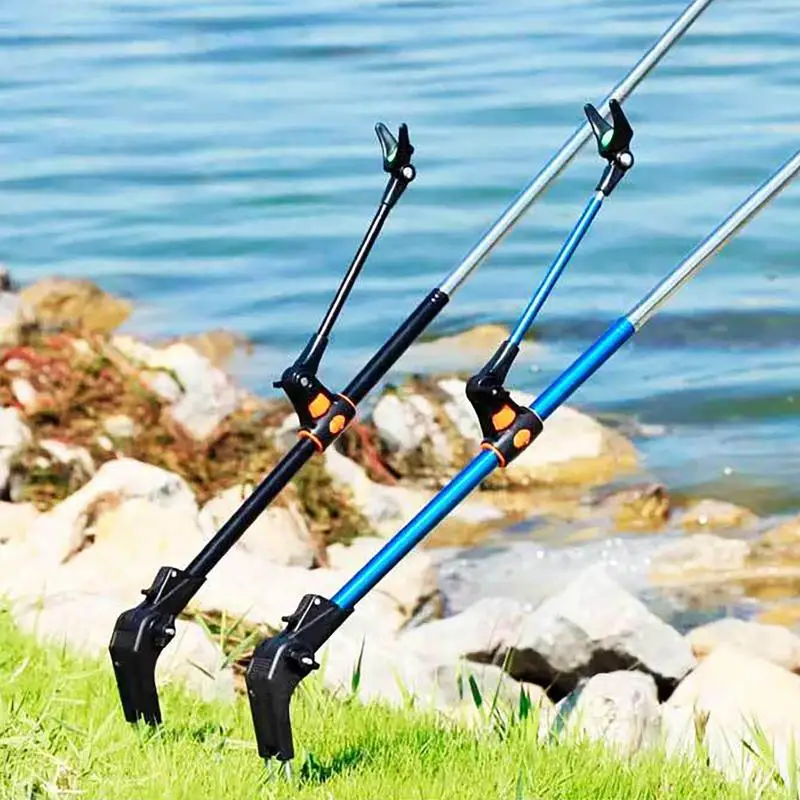 

Fishing Pole Stand 180 Degree Rotation Fishing Pole Holder 2.1M Fishing Pole Storage Telescopic Fishing Rod Bracket For Lakes