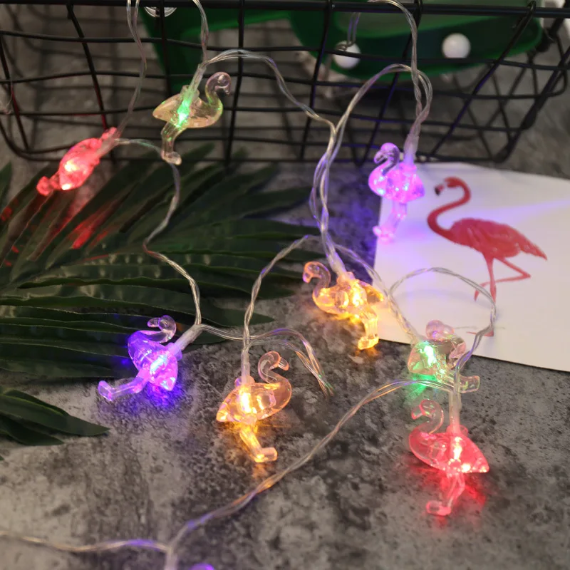 Creative Animal Modeling String Lamp Indoor Red Flamingo Decorative Colored Lights LED Battery Lights Festive Decorative Lights