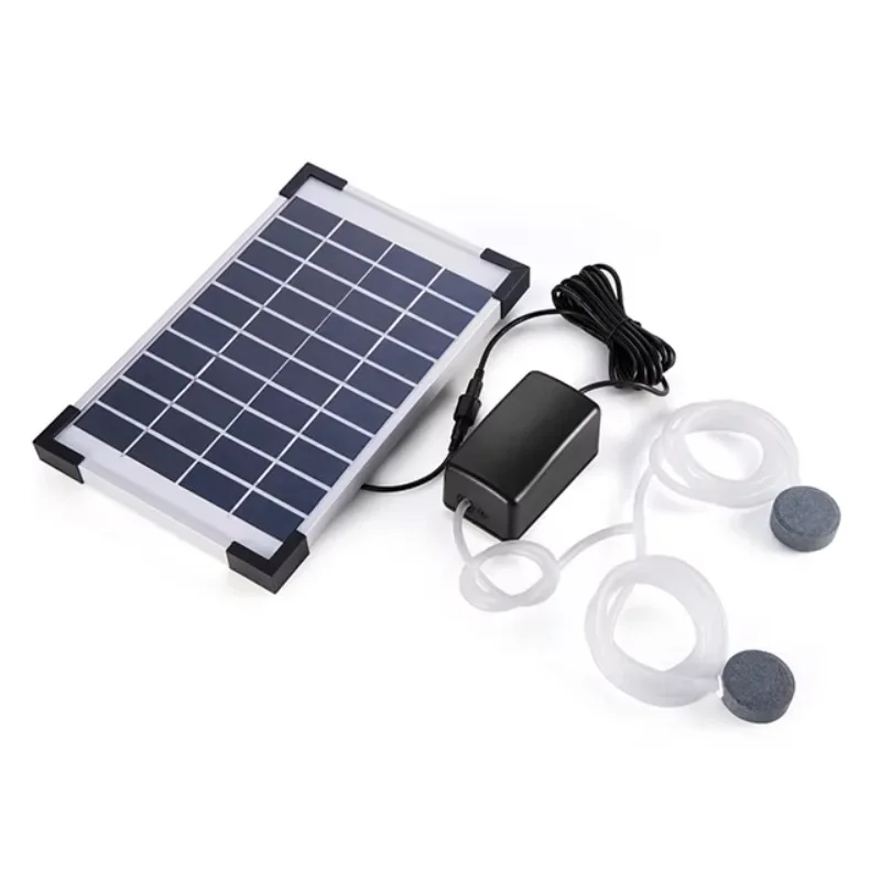 Hot-selling 5w battery solar air pump bubbler Koi pond 2 mode hose bubble stone solar aerator bacterial backyard oxygenator