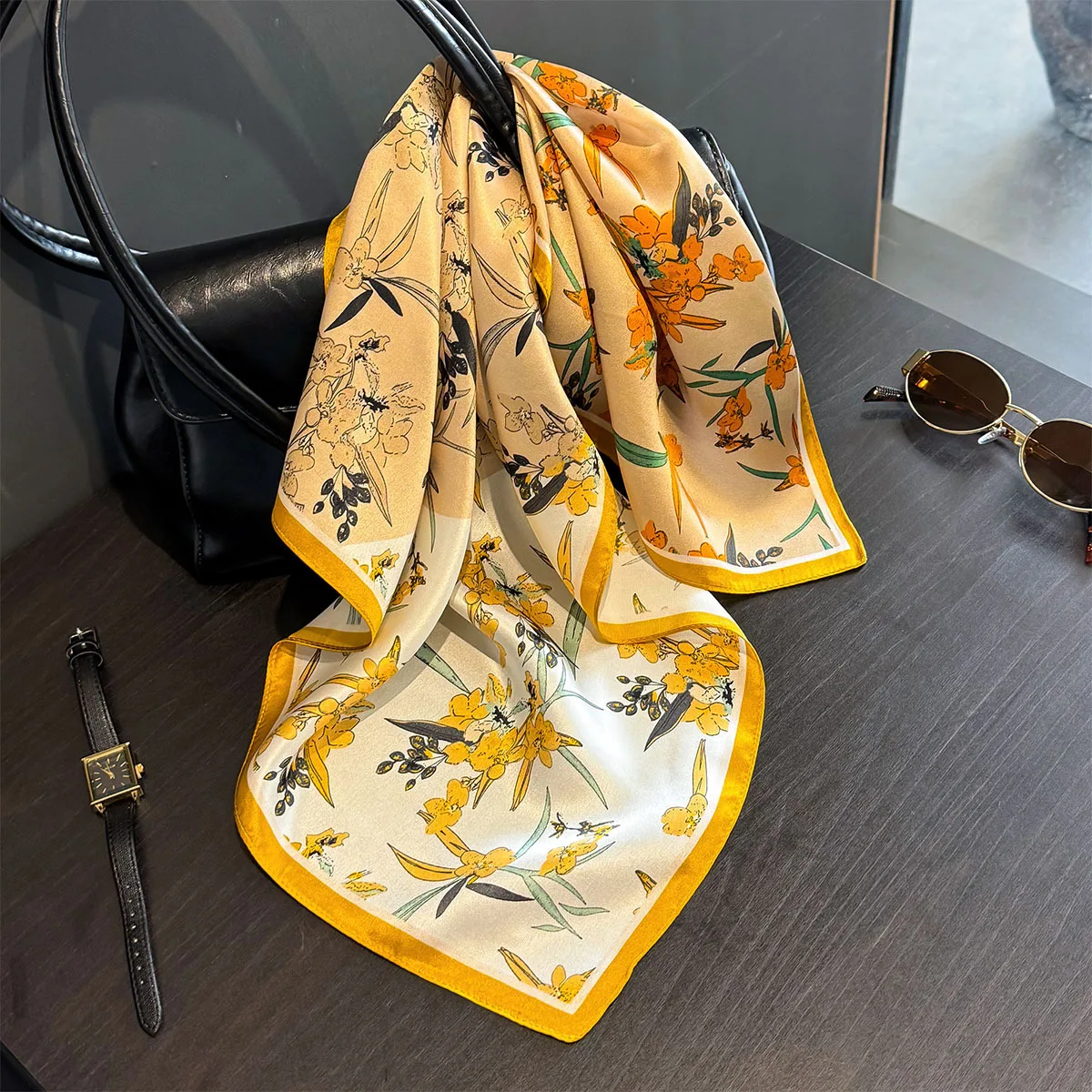 

100% Natural Silk Scarf Women Shawls Wraps Foulard Scarves Pashmina Neckerchief Female Hijab Bandana Spring bufanda шарф