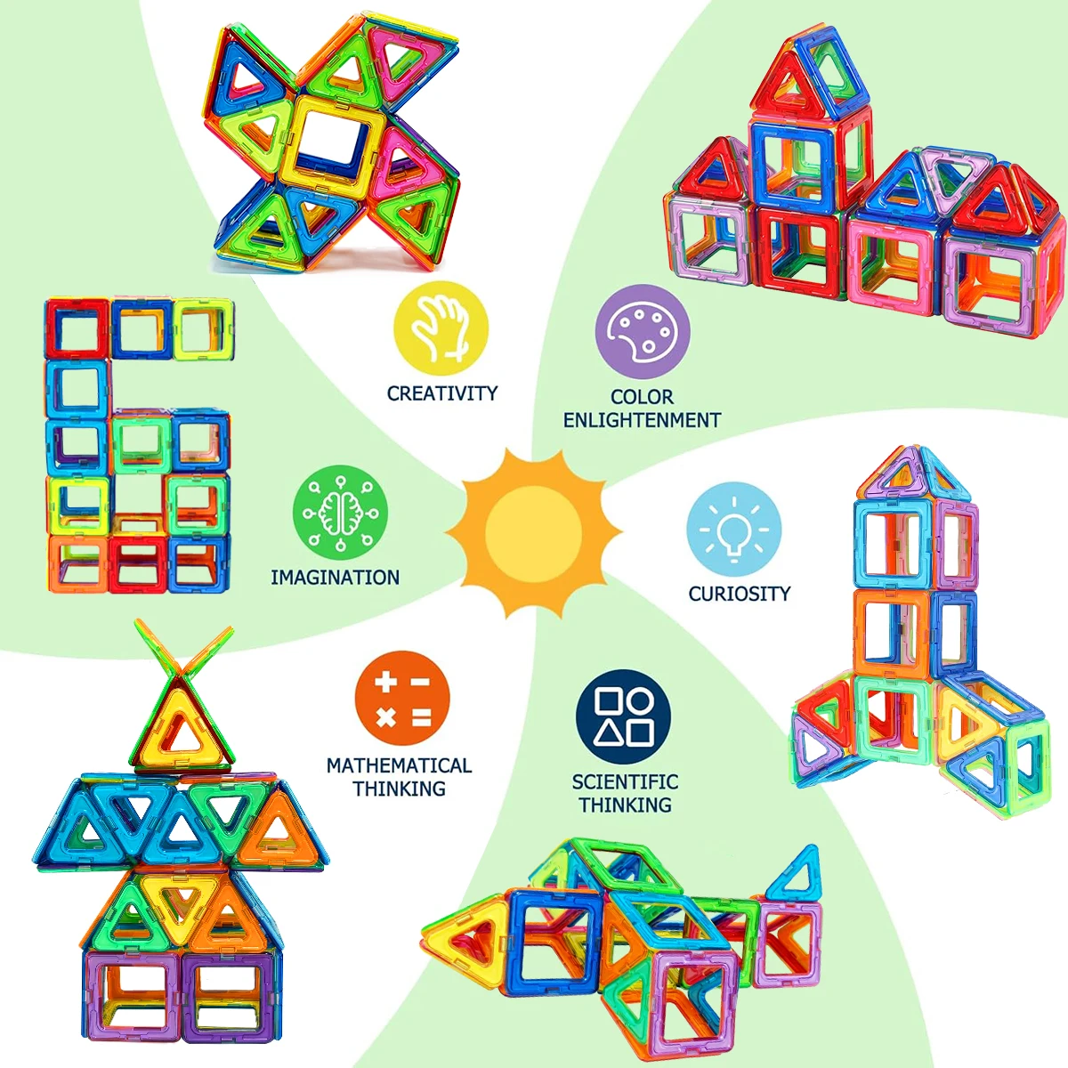 Magnetyczne klocki konstrukcyjne DIY, duży zestaw zabawek edukacyjnych STEM, magnetyczne zabawki edukacyjne do nauki i na prezenty urodzinowe