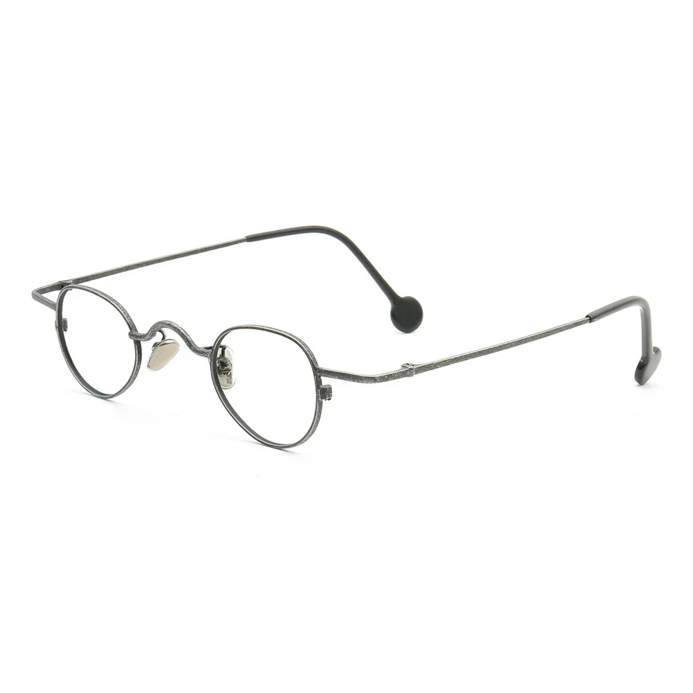 

Vintage Metal Eyeglass Frame Men Optical Glasses Frame Round Women Retro Oval Lightweight Silver Grey Prescription Eyewear