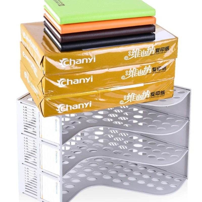 4 Column File Rack Desktop Organizer With Pen Holder Office Stationery Gift