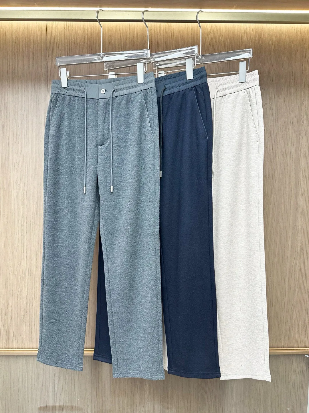 

LP Italian wool blend 25aw elastic waist straight casual pants