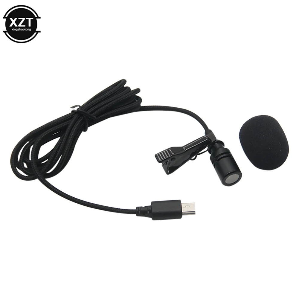 1.5m Mini USB Microphone Professional External Mic Stereo Microphone Outdoor Sports DV lavalier Clip for GoPro Hero 3/3+ 4