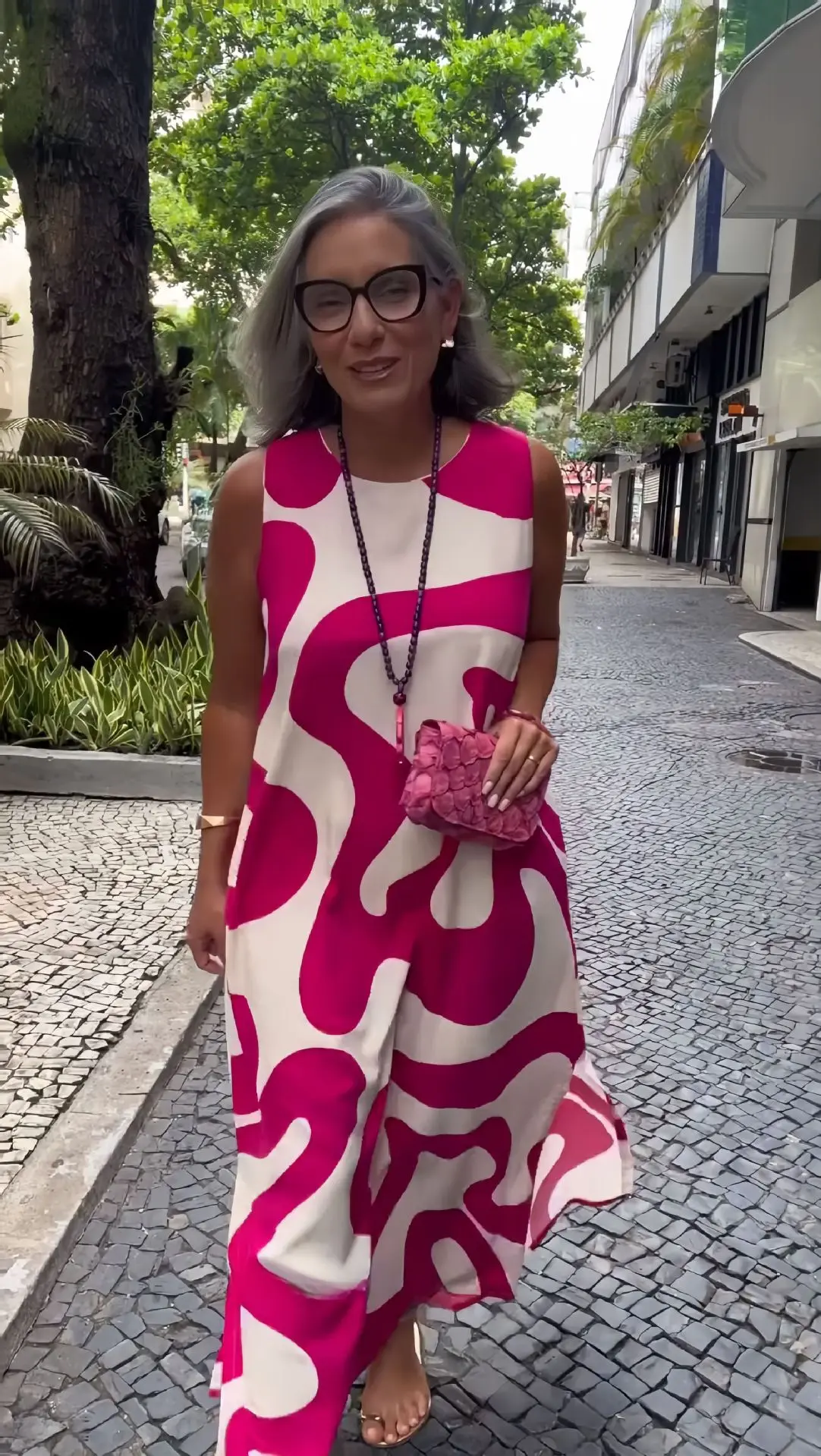 Fashion Vacation Bohemian Geometric Printed Women's Dress 2025 Summer New Casual Round Neck Sleeveless Loose Elegant Red Skirt