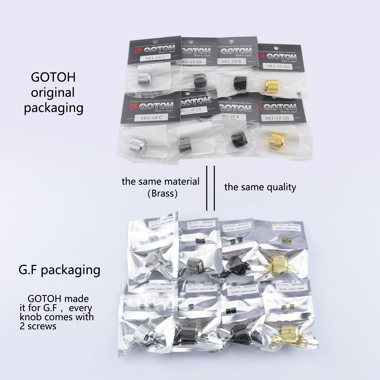 1 Piece Original Genuine GOTOH Dome Brass Metal Knob For Electric Guitar Bass VK1-18 / VK1-19【Made in Japan】