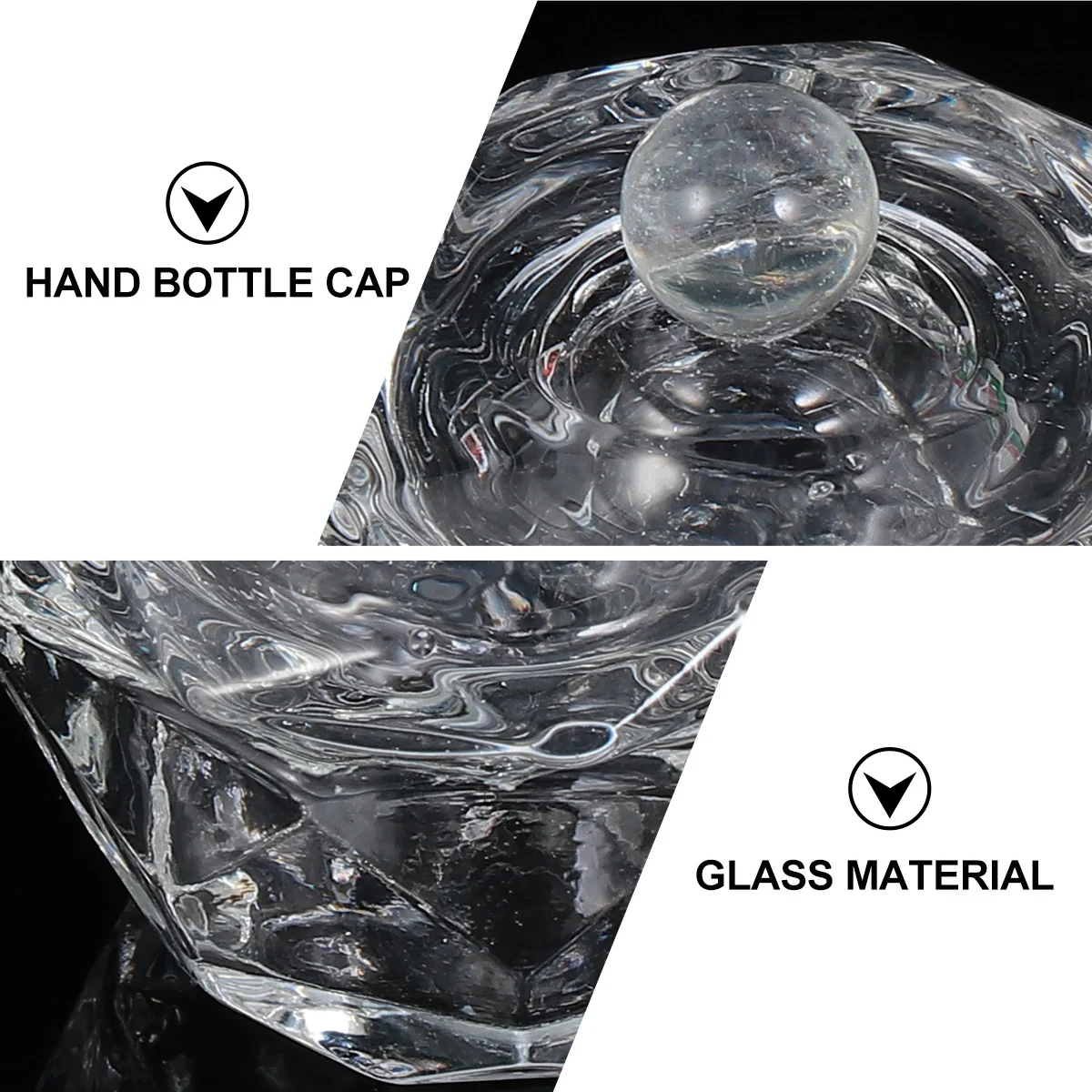 2Pcs Acryl Kristall Tasse Nail art Langlebig Einfach Sauber Maniküre Flüssigkeit Pulver Deckel Professionelle Heimgebrauch Kristall Nail art Tasse