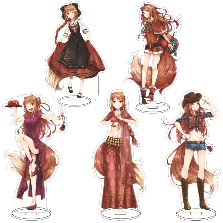 16CM Anime Acrylic Stand‌ Spice and Wolf Kraft Lorenz Holo Chloe Nora Richten Marlheit Cos Figure Ornaments Halloween Gifts