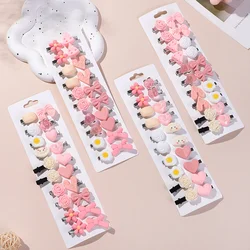 20Pcs/set Cute Pink Hair Bangs Hairclip for Girl Hair Accessories Cartoon Sweet Candy Hairpins Pretty Kids Headwear Gift