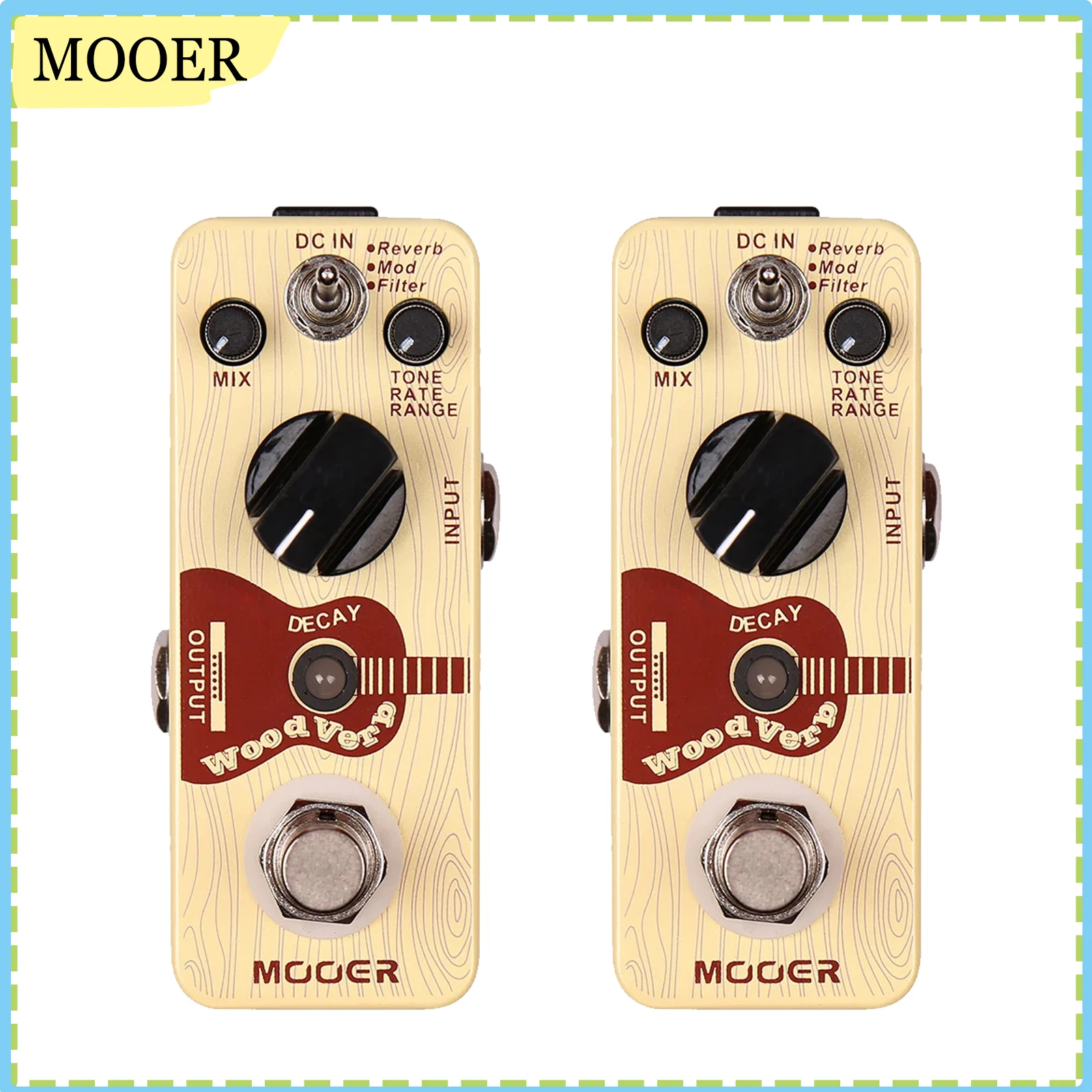 

Mooer WoodVerb Acoustic Guitar Reverb Pedal Digital Reverb Pedal Reverb/Mod/Filter Modes True Bypass Micro Series Compact Effect