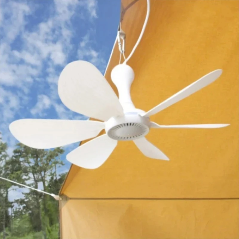 Silent 6 Leaves USB Powered Ceiling Canopy Fan With Remote Control Timing 4 Speed Hanging Fan For Camping Bed Dormitory