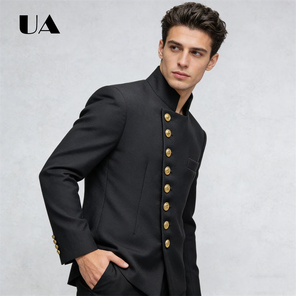 

ULBYANRY Костюм-двойка с золотыми ягодицами по бокам, мужской смокинг из двух предметов + брюки, комплект костюма на заказ, африканский свадебный костюм