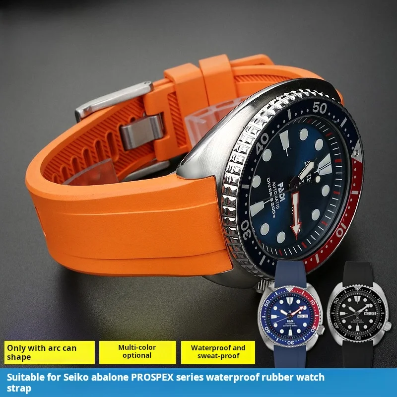 For Seiko PROSPEX series PADI Abalone SRPE99K1 Coke ring SRPA21J1 SRP777 SRP773 SRPC25 SRPA21 men's Sport FKM Rubber Watch band