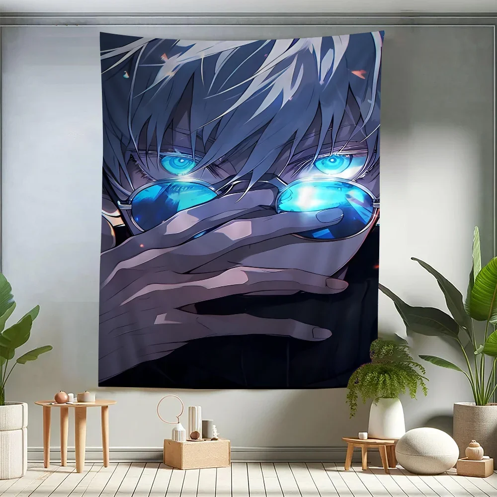 Satoru Gojo Jujutsu Kaisen Tapestry Anime Tapestry Hanging Tarot Hippie Wall Rugs Dorm Wall Hanging Sheets