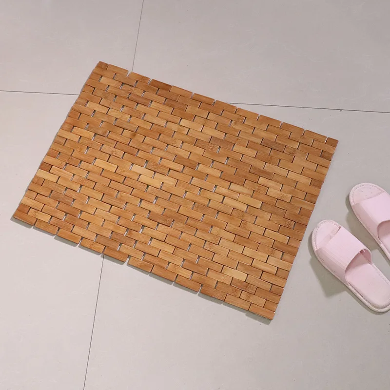 Bathroom Door Mat Bamboo Floor Mat Bamboo Mat Splicing Kitchen Waterproof Anti-slip Mat Hotel Bathroom Mahjong Mat