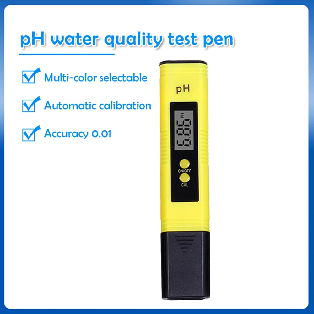 Bolígrafo de prueba de pH de dos botones 0,00-114,00 Adecuado para acuarios, etc.