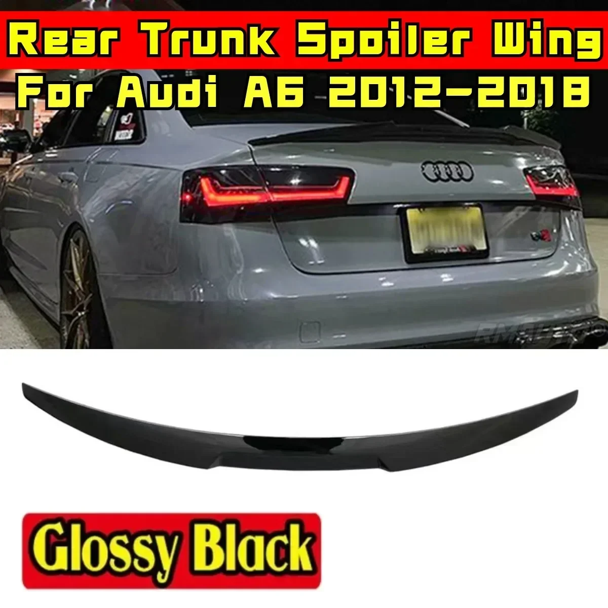 

Car Rear Trunk Spoiler Body Kit M4 Style Car Rear Spoiler Wing For Audi A6 C7 Sedan 2012 2013 2014 2015 2016 2017 2018 Body Kit