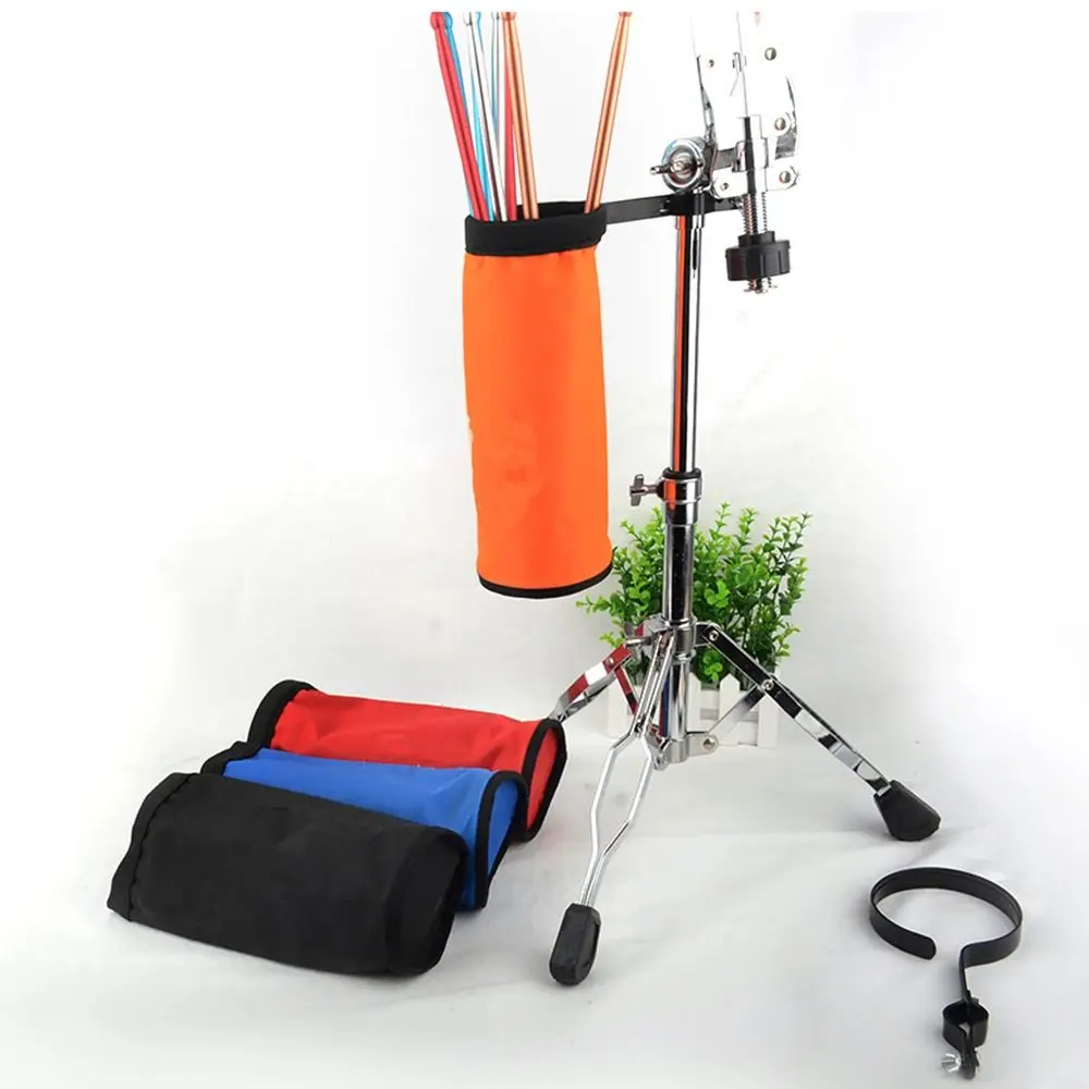 Oxford Cloth Drumstick Tube Bag Metal Clip Sturdy Percussion Accessories Drum Stick Bag Case with Support Frame Organizer