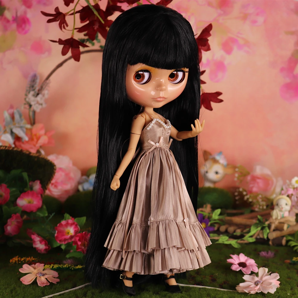 ICY DBS Blyth Doll Black Hair JOINT Body Tan Skin 1/6 BJD Neo Ob24 Anime Girl Monster High
