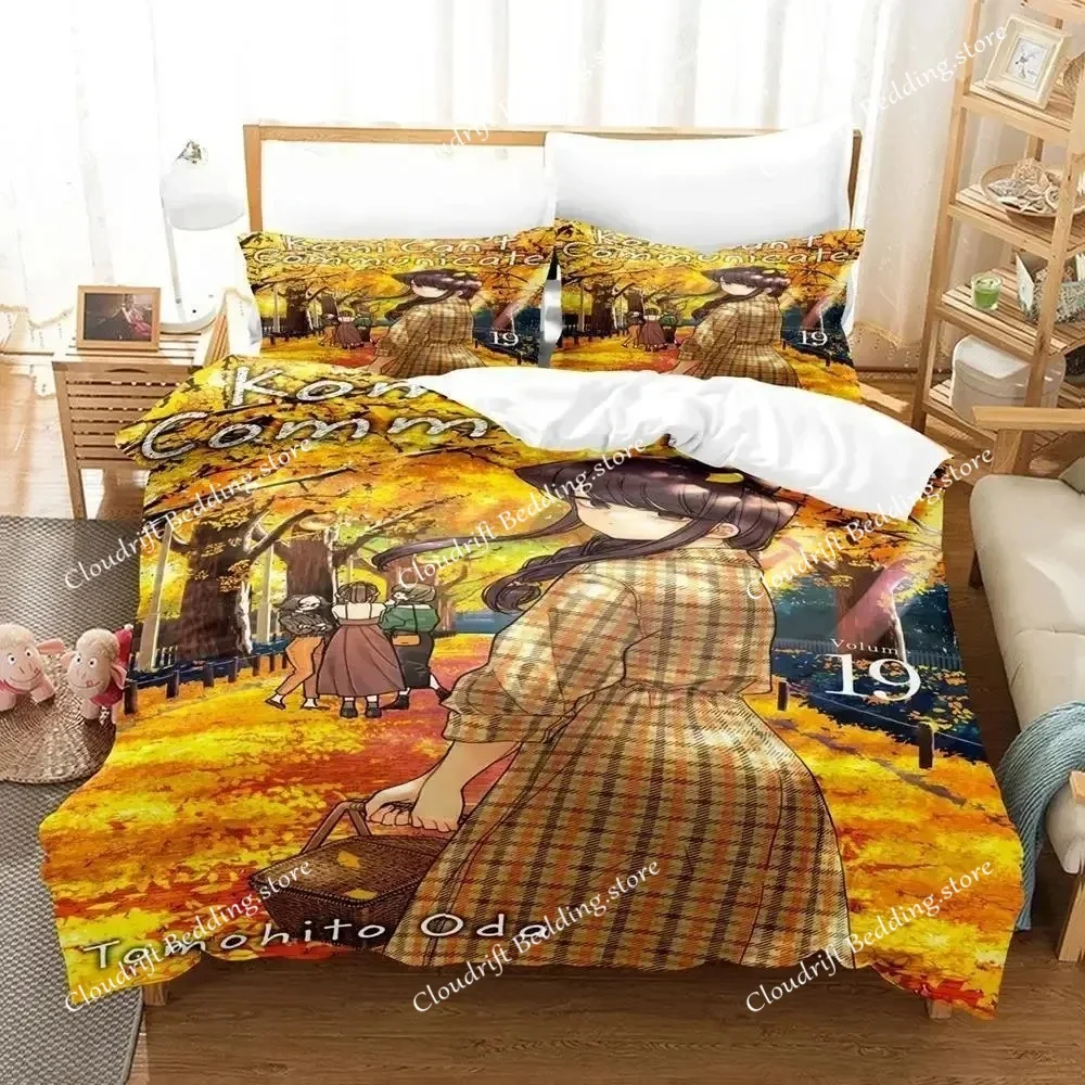 New Komi Cant Communicate Bedding Set Single Twin Full Queen King Size Bed Set Aldult Kid Bedroom 3D Print Anime Bed Sheet Set